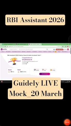 GUIDELY RBI Assistant 2026_LIVE Mock 19-20 March | GUIDELY | #guidely #rbi #ibps #rbiassistant