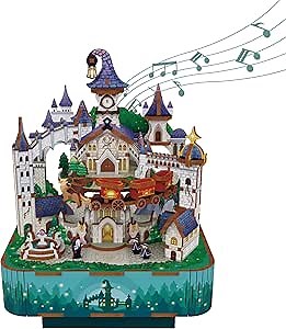 Tonecheer Wooden Music Box Puzzle for Adults,DIY Rotating Music Box Kit 3D Creative Musical Puzzle Crafts Model Building Kits Desk Decor for Teens Kids Birthday Gift (Magical Castle)