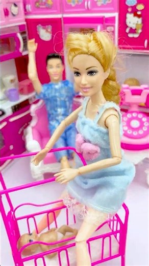 [ASMR] UNBOXING CUTE BARBIE GIVE BIRTH BABY PLAYSET #Shorts #toys #asmr #satisfying #unboxing