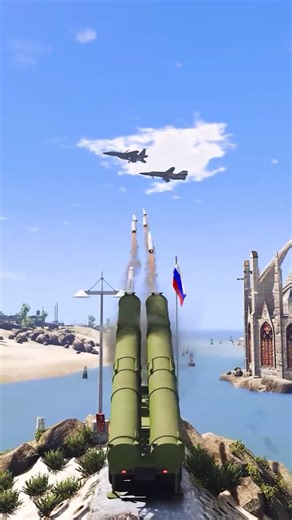 S-500 Missiles Direct Hit on Fighter Jets in GTA 5 ep400 #shorts #short