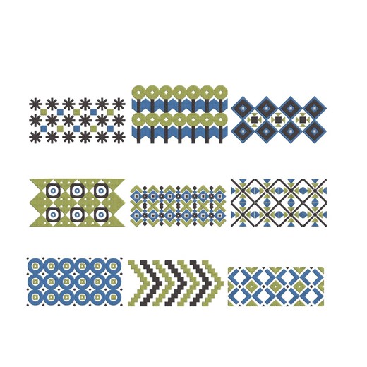 Tribal Geometric Border Embroidery Designs, Seamless Pattern, Trim Machine Embroidery, Instant Download