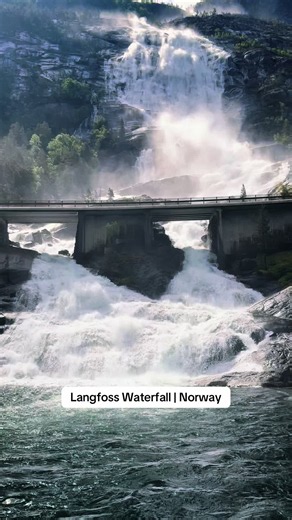 Langfoss Waterfall in Norway is one of the most spectacular waterfalls you'll see. It plunges around 600 metres straight down the mountainside into the fjord at Åkrafjorden and is often listed among the world's most beautiful waterfalls #norwegianfjord #waterfall #norwayhiking #mountains #hiking