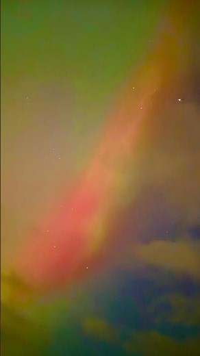 Incredible G4 Northern Lights as visible to the Naked Eye next to a Viking Castle