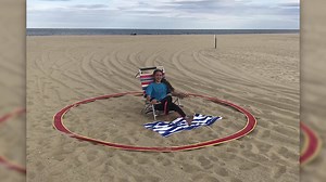 Company creates beach ring for those who need help keeping within social distancing rules. | NBC4