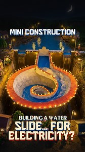 Amusement park physics Hydro engineering = Infinite Power! 🌊 It’s not just a slide, it’s a miniature power plant! Can this power a whole house? Guess the Volts below! 👇 #Engineering #DIY #HydroPower #Miniature #FreeEnergy #CreativeTech #Physics | Construction General