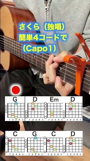【コード４つ】さくら（独唱）/森山直太朗-サビを初心者向け簡単ギターで弾く