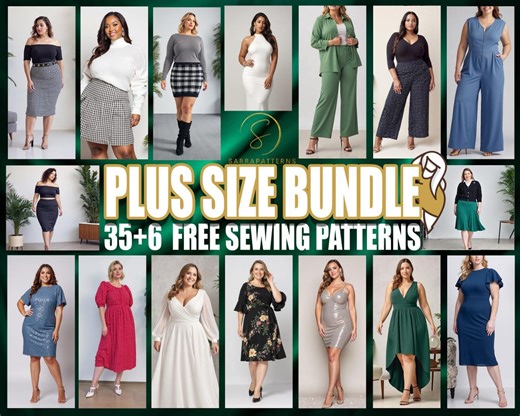 Plus Size 40 Patterns Bundle | PDF Digital Sewing Pattern | Pattern Plus Size | Curvy Patterns | Oversized Pattern | Sewing Pattern Pdf - Etsy Australia