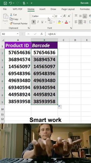 How to create barcode in excel 😱 #excel #office #spreadsheet