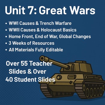 World History Unit 7: Great Wars (World War I & World War II)