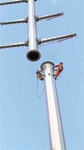 Installation of high voltage power towers