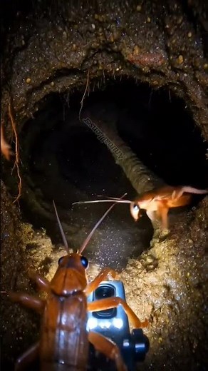 POV: Tunneling Underground With a Mole Cricket #shorts #molecricket #cricket