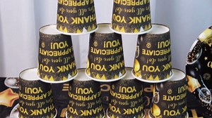 Appreciation Decorations,Black and Gold Thank You Plates And Napkins 142pcs Thank You For All You Do Party Plates Napkin Cups Tablecloth For We Appreciate You Party Supplies