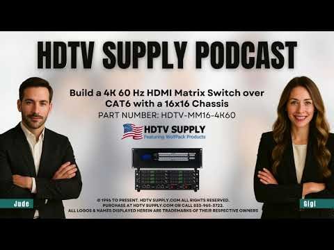 Build a 4K 60 Hz HDMI Matrix Switch over CAT6 with a 16x16 Chassis