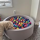 Playz Soft Plastic Mini Ball Pit Balls 50 Count - w/ 8 Vibrant Colors - Crush Proof, No Sharp Edges, Non Toxic, Phthalate & BPA Free for Baby Toddler Ball Pit, Play Tents & Tunnels Indoor & Outdoor