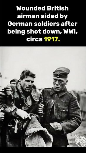 Wounded British Airman Captured by German Soldiers – WWI, 1917