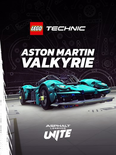The epic LEGO technic Aston Martin Valkyrie is almost here. Build it, unlock it and race it in Asphalt Legends Unite, starting on June 18th. RACE FOR REAL, BUILD FOR REAL.