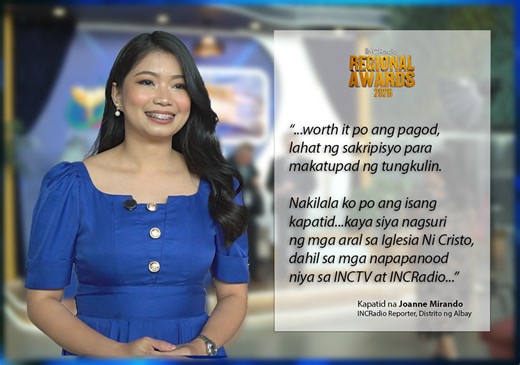 INCRADIO REGIONAL AWARDS 2026 LUZON – For over a decade, Sister Joanne Mirando has dedicated her time and effort as an INCRadio Reporter, reporting the news of the activities in their Ecclesiastical District, and helping in the production of the INCRadio Satellite Studio program in her region. Today, her unwavering service is honored with the Milestone Achievement Award. | INCRadio