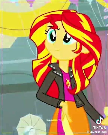 Sunset Shimmer makes rainbow dash face confused