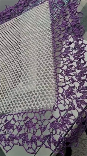 Intricate Purple Lace Doily Craftsmanship Video