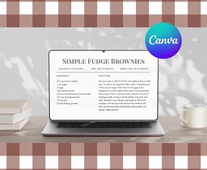 Minimal Recipe Card Template, Editable Canva Cookbook Template, Printable Recipe Page, Elegant Recipe Card Custom, Digital Cookbook Pages - Etsy Canada