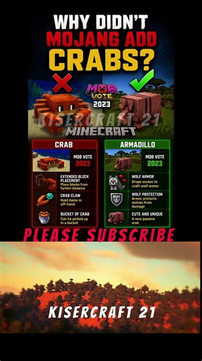 Why don't Mojang add crabs in Minecraft 🤯😍🤯🫶😉😗🫠