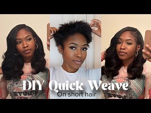HOW TO DO A NATURAL QUICK WEAVE ON SHORT HAIR| Best beauty supply bundles
