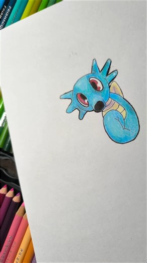 Dibujando a Horsea, Pokedex de kanto #116 #pokemon #art #drawing #tutorial #dibujo #arte #fanart