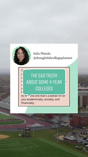 Not all 4-year colleges are created equal! Do your research to find out if they are really worth the hype AND if they’d be a good fit for you! Consider the big 6! 1) academic fit 2) location 3) cost 4) shared personal values 5) diversity & inclusion 6) your career goals What’s the most important thing to you when deciding between 4-year colleges? #thoughtfulcollegeplanner #collegeplanning #academicjourney #highschoolcounseling #collegecounseling #collegebound #collegereadiness #collegegoals #edu