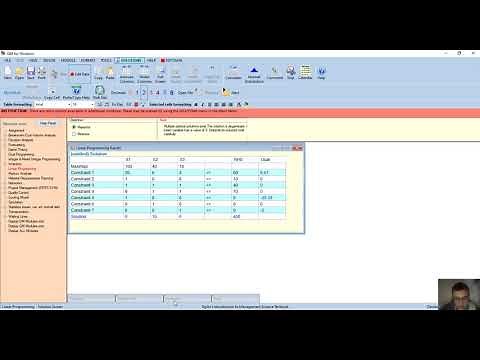 solve simplex using qm tool