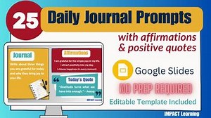25 Creative Journal Prompts (3rd-6th Grade) with Affirmations & Quotes