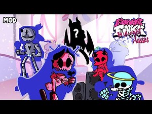 Midfight Masses BUT Skeletons. X-RAY Sarv, X-RAY Ruv, and More. Friday Night Funkin. FNF mod.