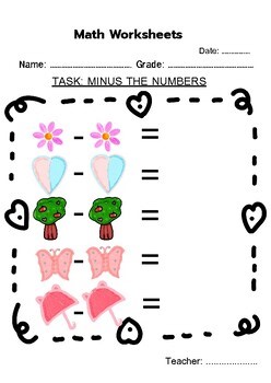 Math Worksheet 6 : Minussing numbers.