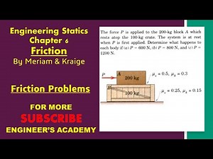 What happen to each body if P=600N. | Chapter 6: Friction | Engineers Academy