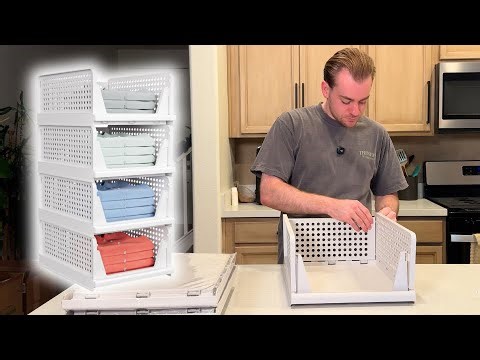 4 Pack Stackable Closet Storage Basket Review – Foldable Clothes and Wardrobe Organizer