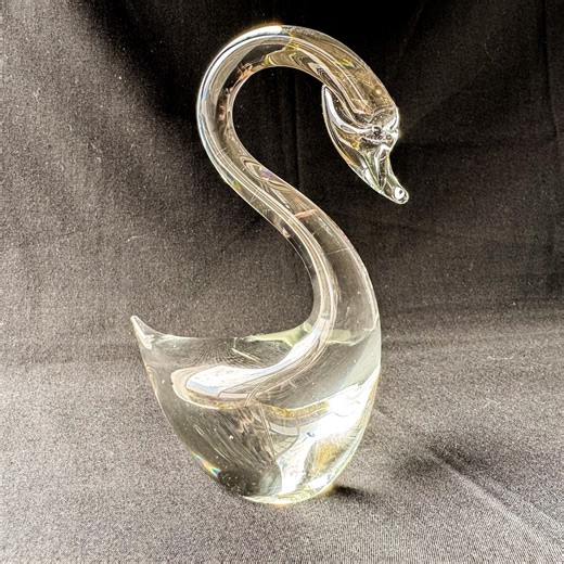 Vintage Toyo Japan Clear Glass Swan - Etsy Canada