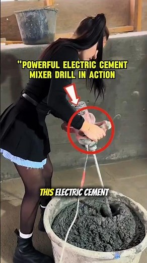 Powerful Electric Cement Mixer Drill in Action