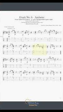 (J.K. Mertz) Lessons Guitar - Etude No. 6 - Andante, for Classical Guitar