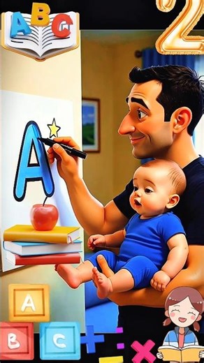 Cute Baby Learns ABC with Daddy! A B C D…L (First Time Ever! 🥹❤️)
