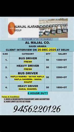 The living adventure on Instagram: "Saudi Arab ke liye return aur fresh driver ki bharti chal rahi hai"