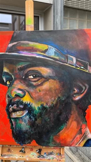 Good Trip Gallery on Instagram: "Gary @garyclarkjr Acrylic, latex, and oil on canvas 36x36 inches This portrait captures Gary Clark Jr. with a calm intensity that mirrors his sound. Confident, grounded, and unfiltered, the layered color and texture reflect the way he blends blues, rock, and soul into something unmistakably his own. The warmth of the palette speaks to legacy, while the bold contrasts hint at rebellion and innovation. #garyclarkjr #musician #guitarists #garyclarkjrfans"
