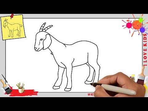 Ziege zeichnen schritt für schritt für anfänger & kinder - Zeichnen lernen