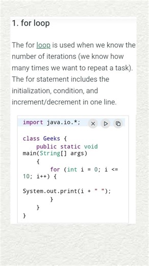 For loop in Java || #techprogram #forloop #java #programing143