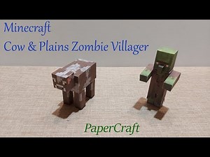 016 DIY Minecraft - Cow & Plains Zombie Villager Papercraft Model 🙂