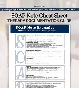 SOAP Note Therapy Cheat Sheet, Psychotherapy Documentation Samples, Mental Health Guide (PDF Download) - Etsy