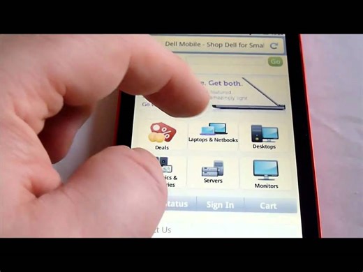 Dell Streak - browsing portrait interface