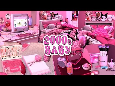 y2k bedroom speed built || sims 4 build mode