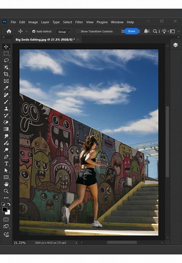 How to create this mural painting effect in Adobe Photoshop #bigsmileediting #photoshoptricks #tutorials #designer #tutorial #photoshop #photography #adobephotoshop #adobe #photoshoptrick