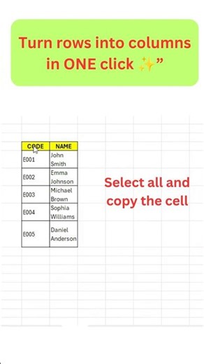 ❌ Stop copying data like this | Excel TRANSPOSE 😱 #youtubeshorts #transpose #excel