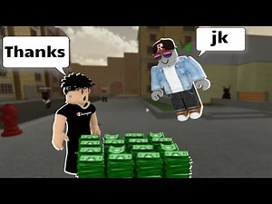 Roblox Da Hood - GIVING PEOPLE MONEY Prank
