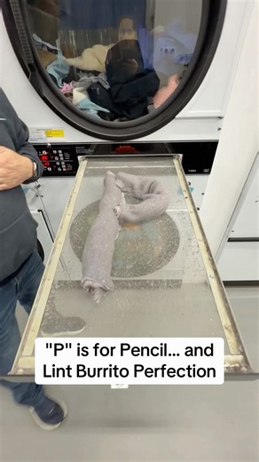 When life gives you a pencil.. make lint art. #lint #laundry #laundromat #cleaning